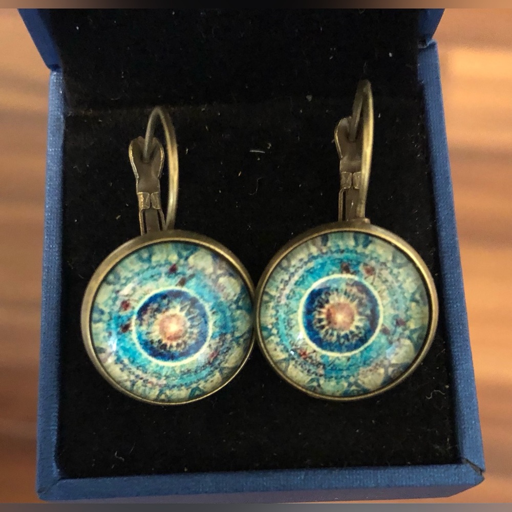 Earrings; Resin & Glass; Bohemian Style - Picture 1 of 2